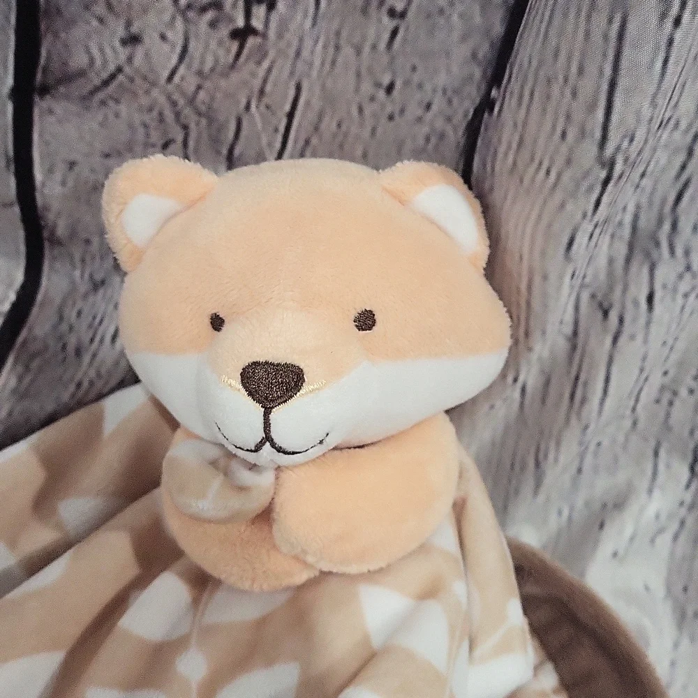 Carter's Tan and Brown Stuffed Animal Blanket